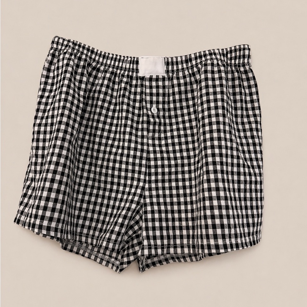 Black & White Gingham Boxer Shorts